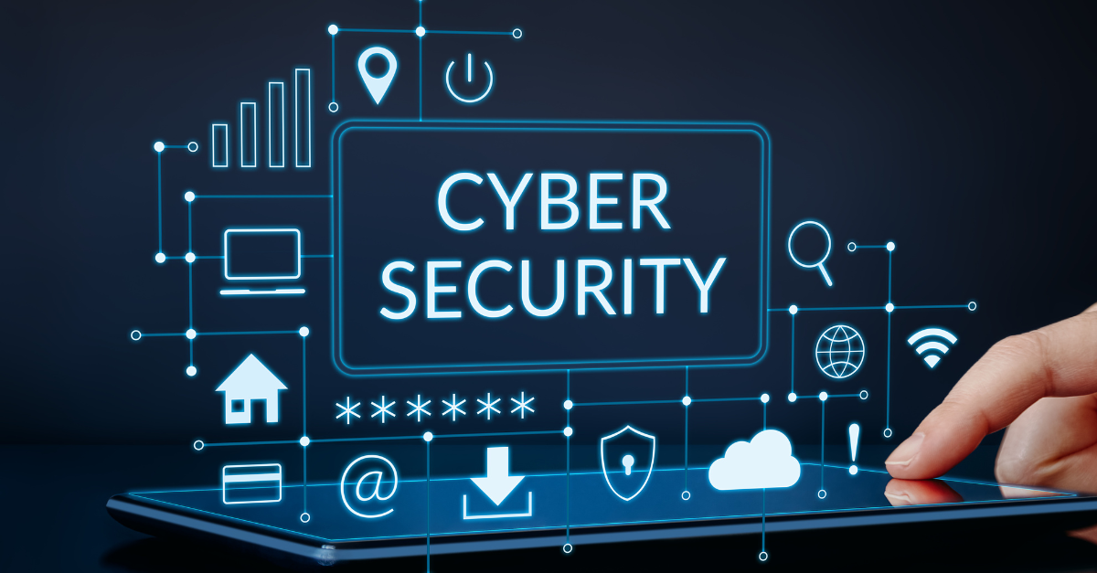 Hand holding a tablet displaying a cyber security concept, emphasizing digital protection and technology awareness